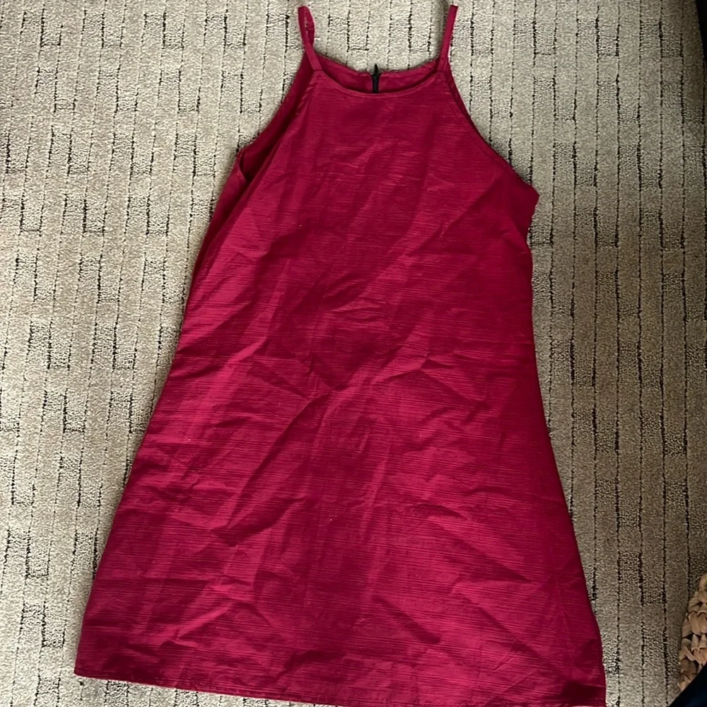 High neck canvas red dress - Picture 1 of 2